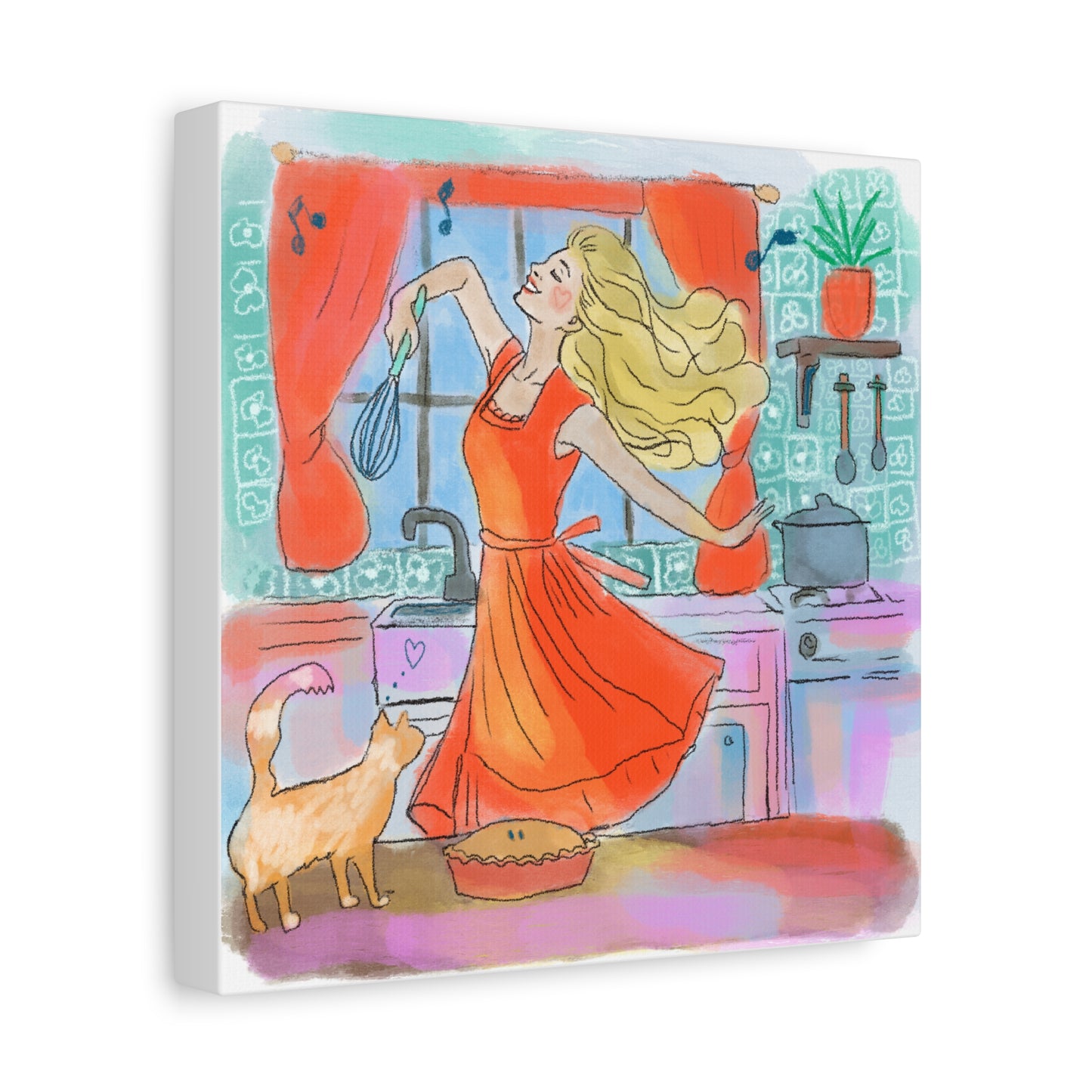 Canvas Print - Kitchen Dance Joy in the Everyday Whimsical Wall Art Decor