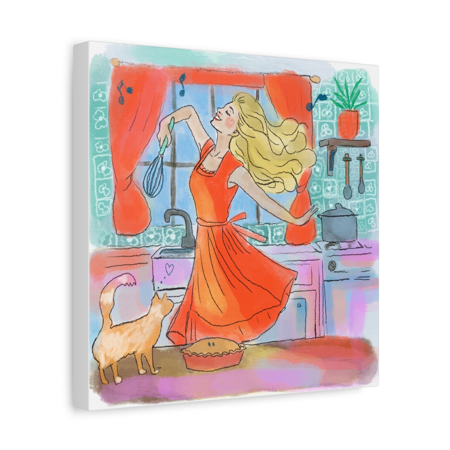 Canvas Print - Kitchen Dance Joy in the Everyday Whimsical Wall Art Decor