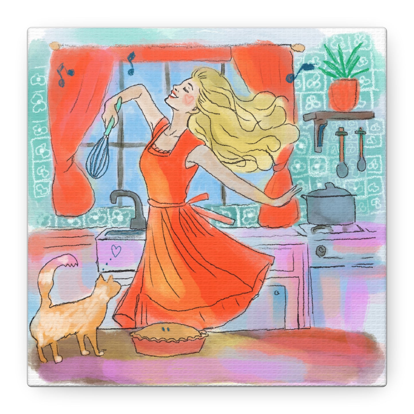 Canvas Print - Kitchen Dance Joy in the Everyday Whimsical Wall Art Decor