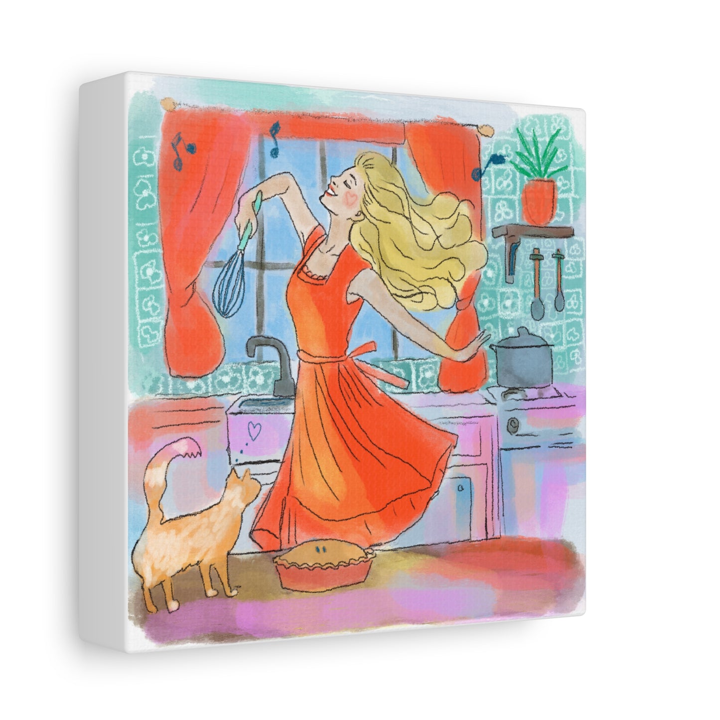 Canvas Print - Kitchen Dance Joy in the Everyday Whimsical Wall Art Decor